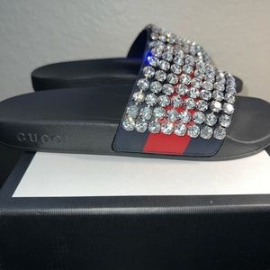 GUCCI Crystal Slides Women’s Size 6 1/2. Brand New Retail $1,300